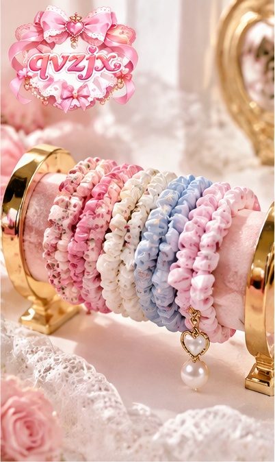 QVZJX Pastel Ruffle Scrunchie Bundle — photo 1