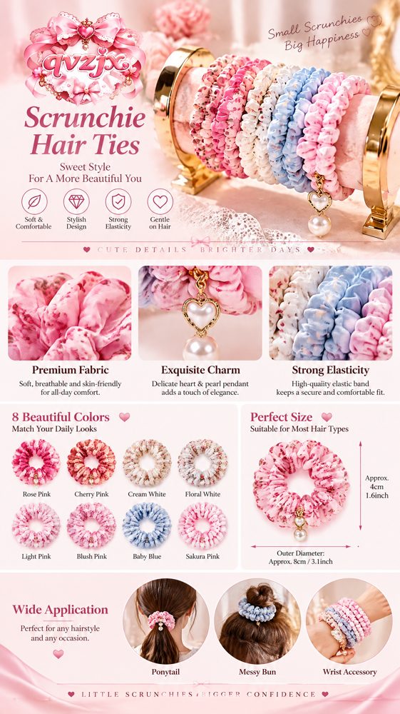 QVZJX Pastel Ruffle Scrunchie Bundle — photo 2