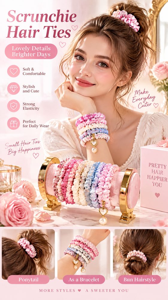 QVZJX Pastel Ruffle Scrunchie Bundle — photo 4