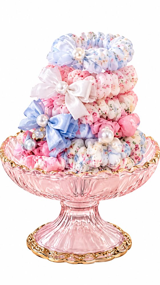 QVZJX Floral Bow Scrunchie Assortment — photo 5